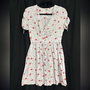 Billabong Floral Mini Dress - White and Red